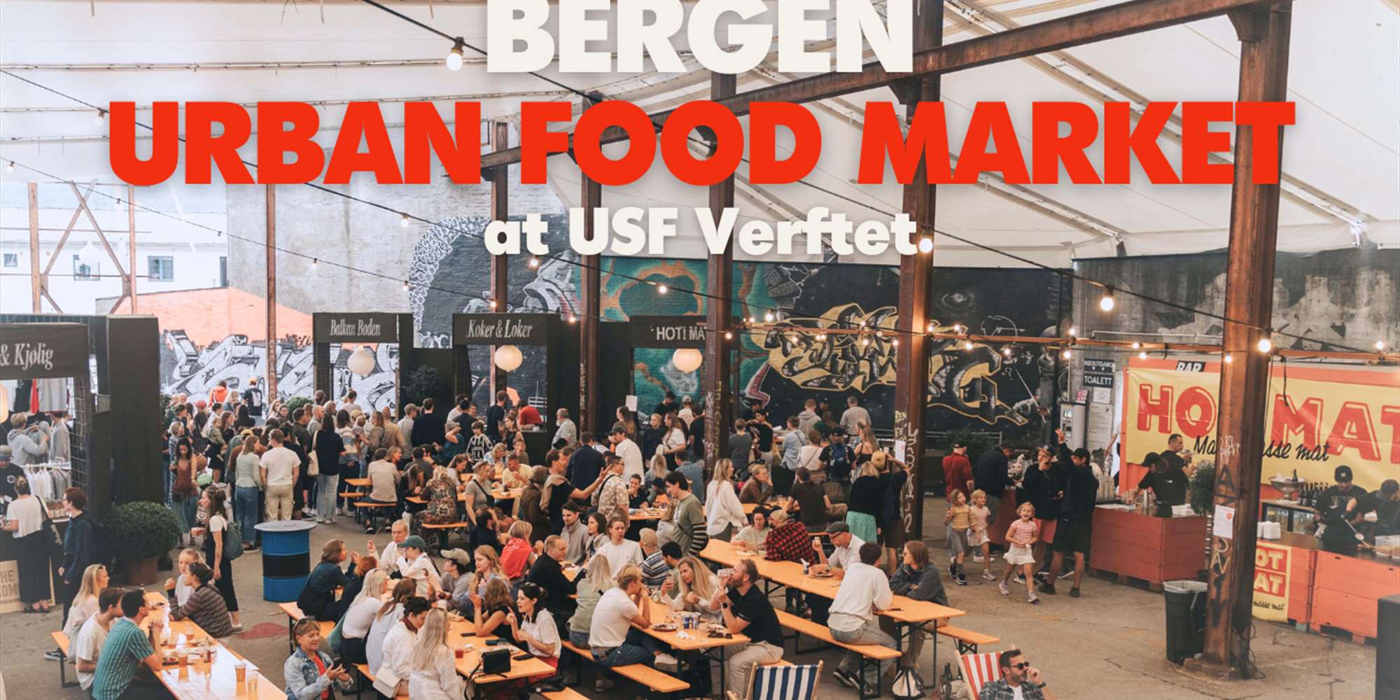 The urban food market at USF Verftet in Bergen